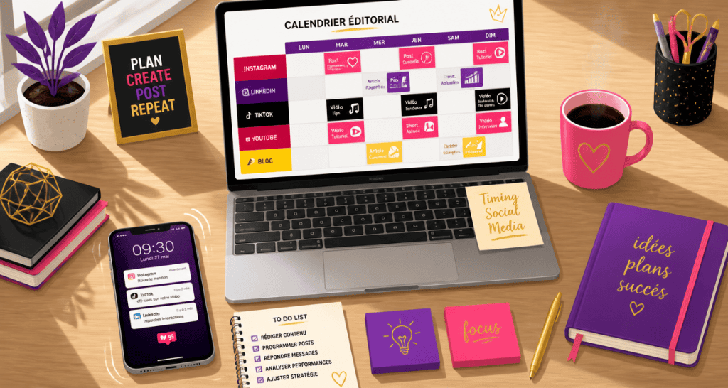 quand publier sur les réseaux sociaux calendrier bureau