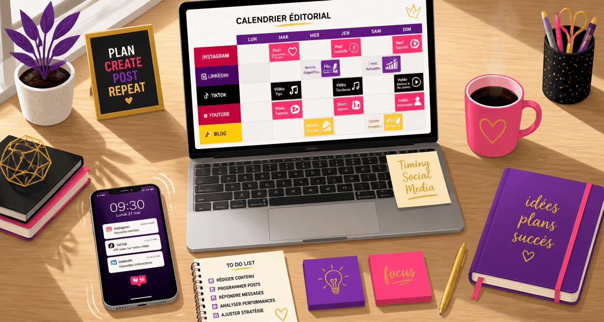 quand publier sur les réseaux sociaux calendrier bureau