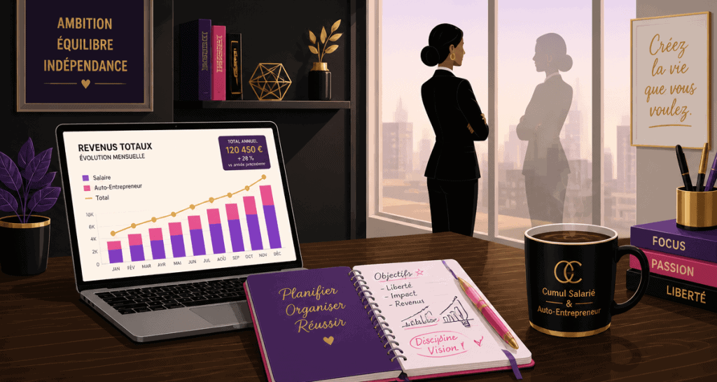 salarié et auto entrepreneur bureau graphique