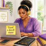 travail à domicile sérieux et rémunéré femme ordinateur