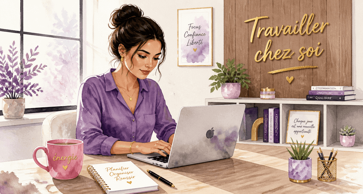 travail en ligne à domicile femme ordinateur salon