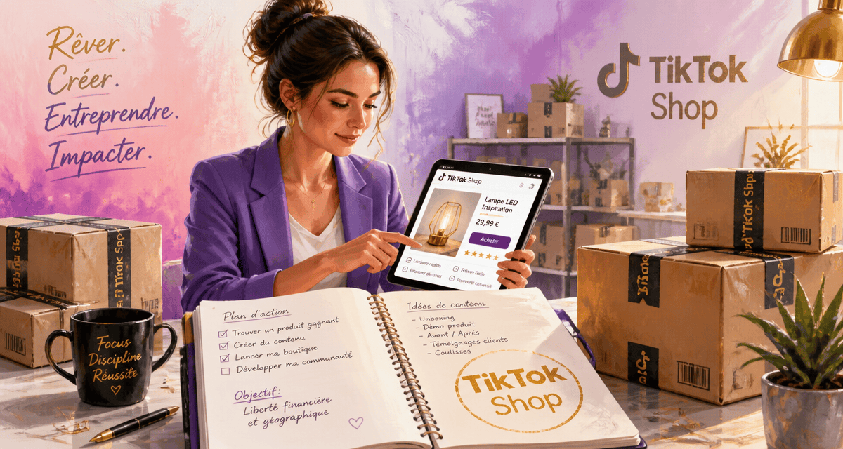 vendre sur tiktok shop entrepreneuse colis