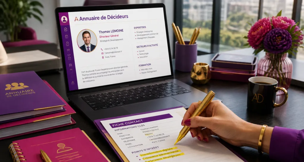 annuaire decideur main surligneur ecran