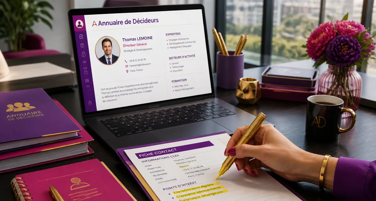 annuaire decideur main surligneur ecran