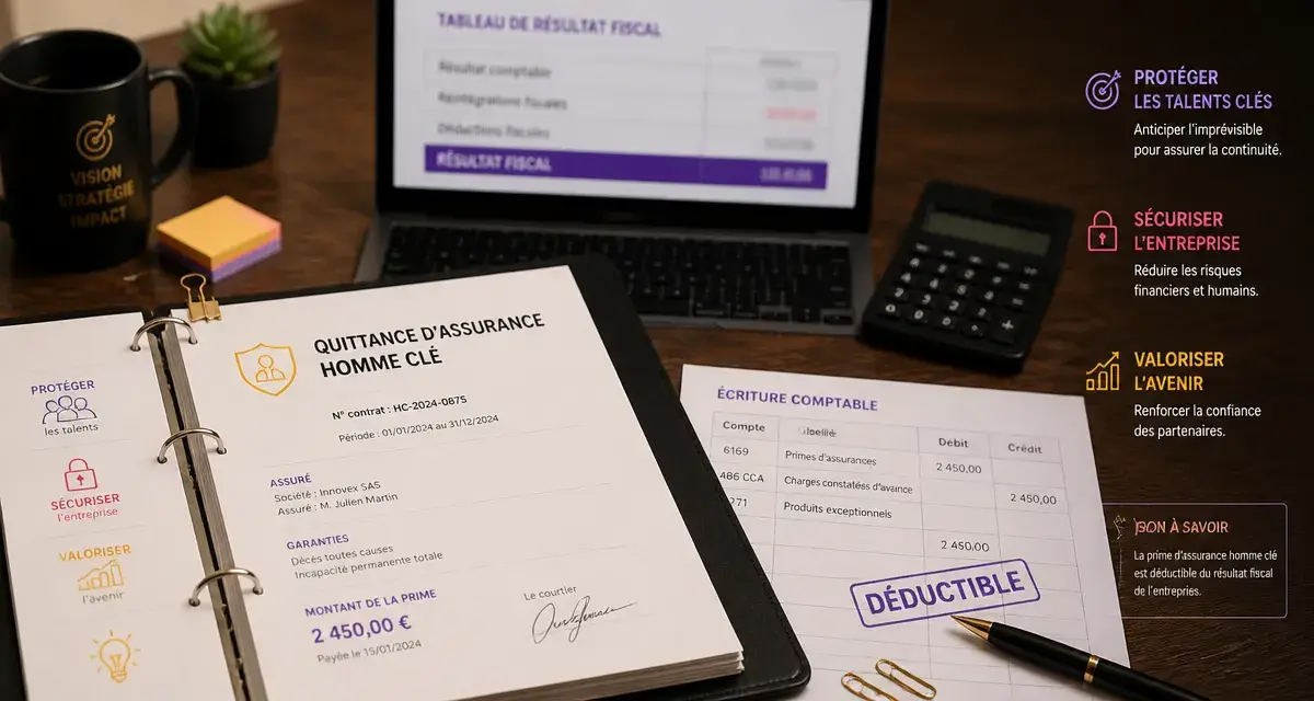 Assurance homme clé comptabilisation : primes déductibles (fiscal)