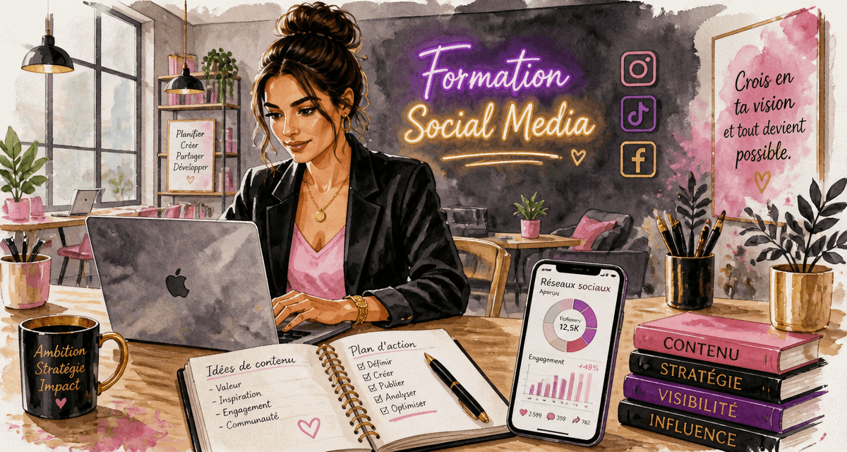 formation social media jeune femme coworking