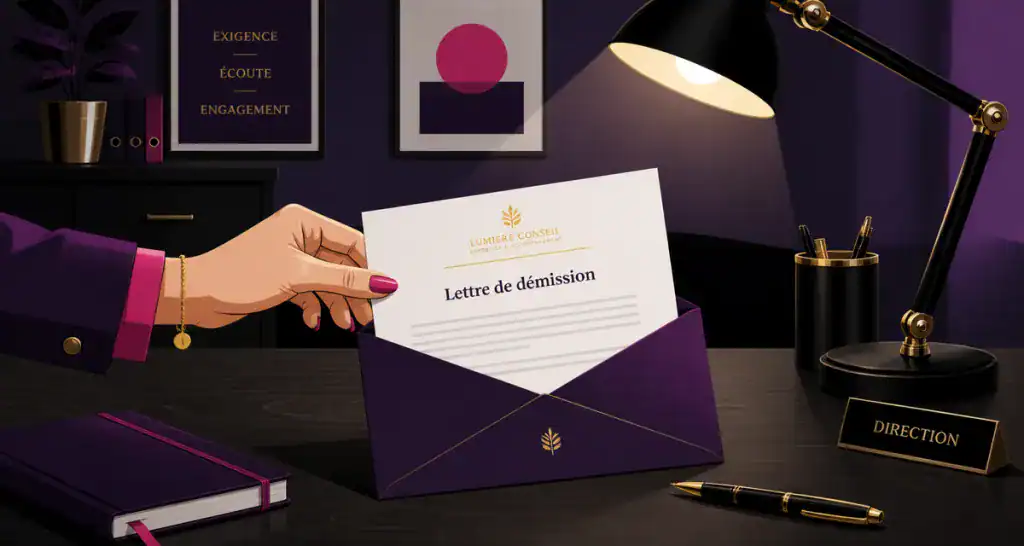 lettre de démission fonction public sur bureau