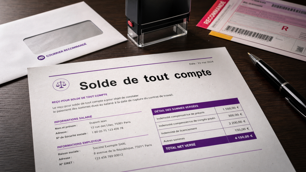 Solde de tout compte def : 6 mois pour contester
