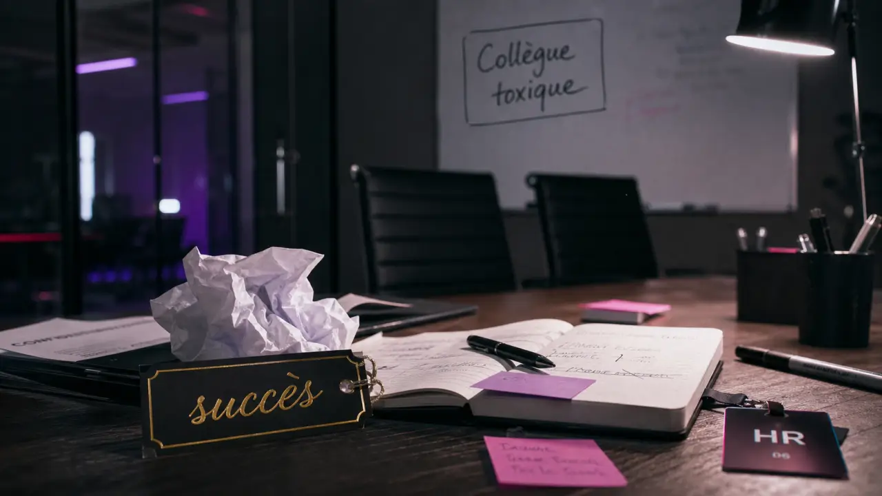 Photo salle de réunion : collègue toxique, limites et protection