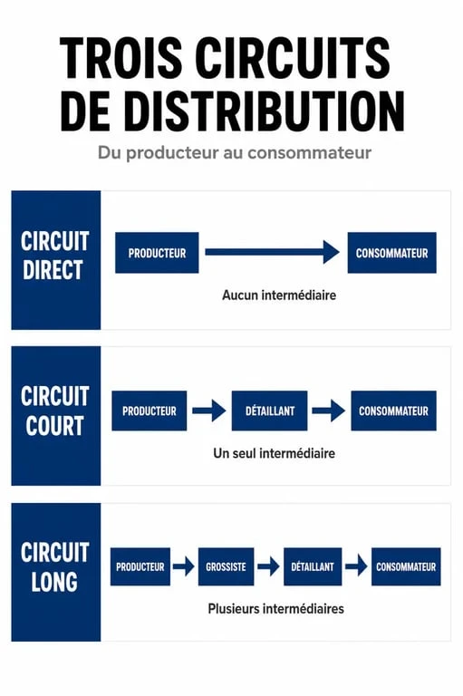 Schéma des différents types de circuits pour une stratégie de distribution efficace